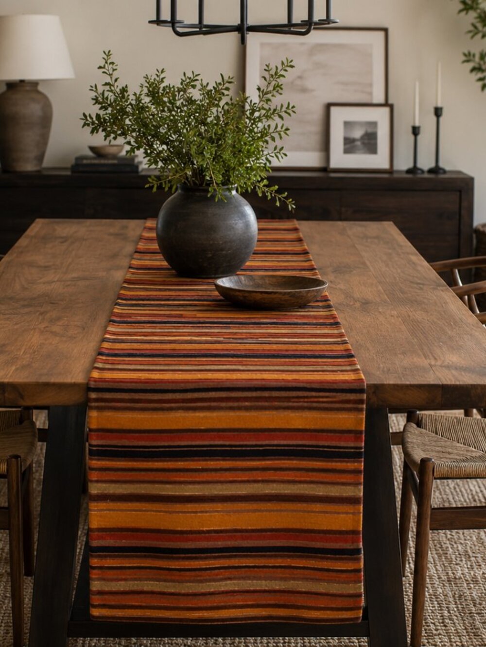 Crate & Barrel Table Runner Marston Runner Terracotta Autumn Velvet 14 X 90